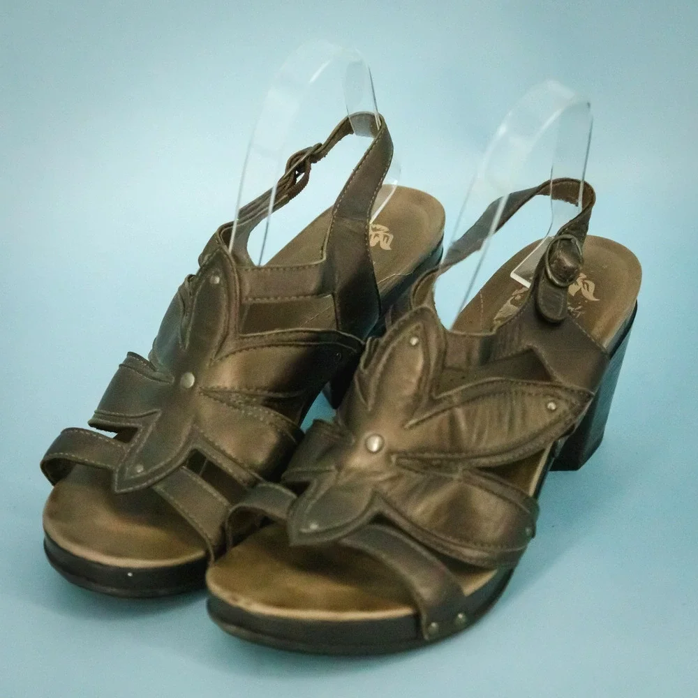 Dansko 41 Size 11-11.5 Bronze Nina Floral Strappy Platform Comfort Sandals